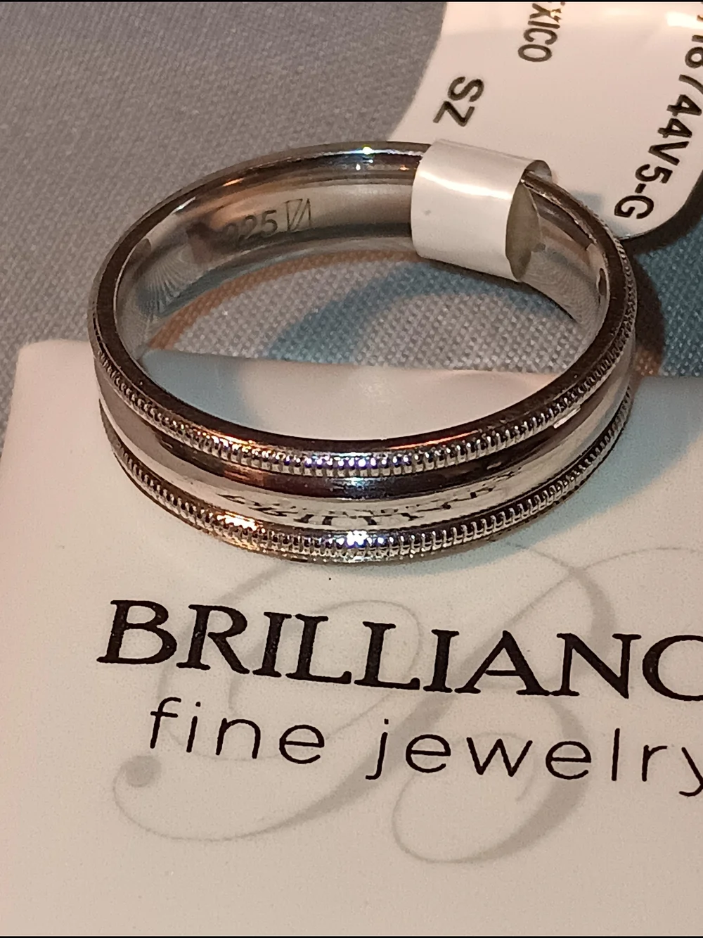 Brilliance Fine Jewelry 5MM Sterling Silver Miligrain Edge Band Ring